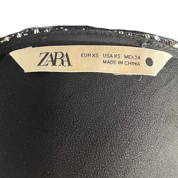 Zara Knotted Black Sequence Blouse - Picture 9 of 9